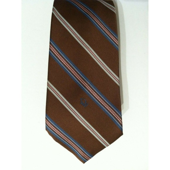 CHRISTIAN DIOR VINTAGE MENS BROWN 95%POLYESTER 5%SILK CLASSIC NECK TIE WIDTH:3" - Picture 1 of 4